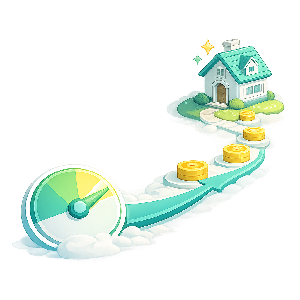 Financial goal progress and recommended actions in Clover